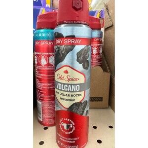 Old Spice Volcano Antiperspirant Dry Spray with Cedar Notes. OLSHB
